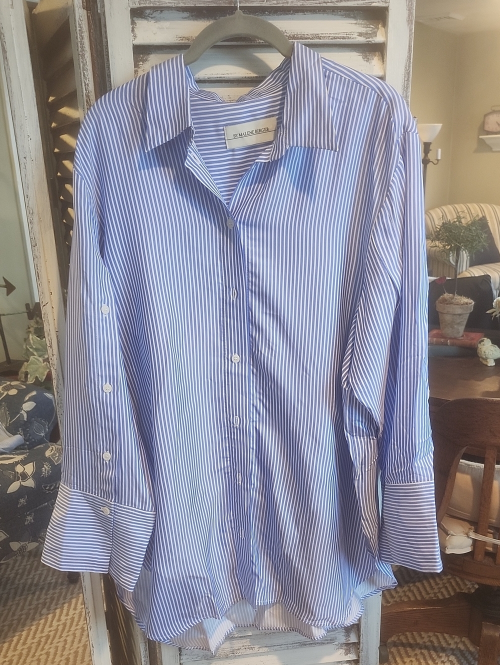 By Malene Birger Blue Pinstripe Button-Down Shirt